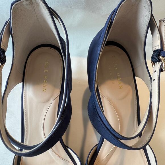 Cole Haan Sadie wedge sandal in marine blue nubuck - Women's size 9.5 - Picture 6 of 12